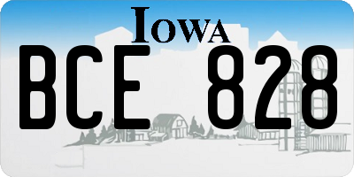 IA license plate BCE828
