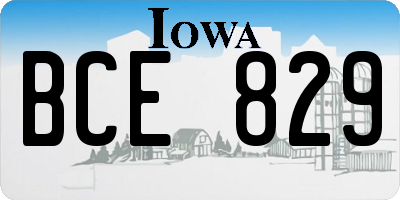 IA license plate BCE829