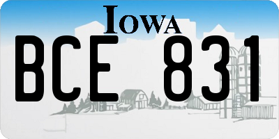 IA license plate BCE831