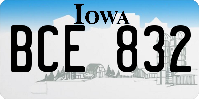 IA license plate BCE832