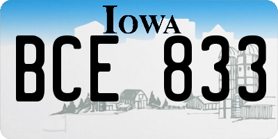 IA license plate BCE833
