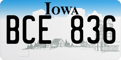 IA license plate BCE836