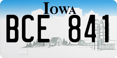 IA license plate BCE841