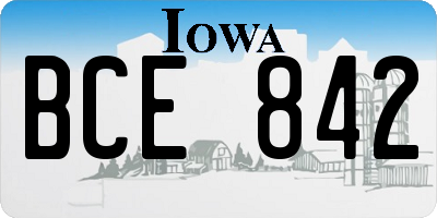 IA license plate BCE842