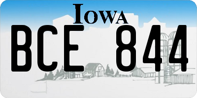 IA license plate BCE844