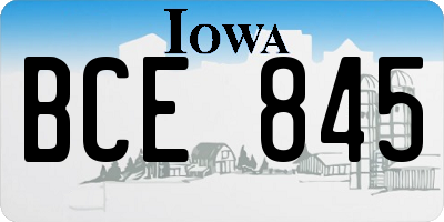 IA license plate BCE845