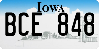 IA license plate BCE848