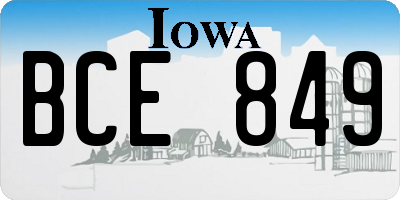 IA license plate BCE849