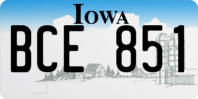 IA license plate BCE851