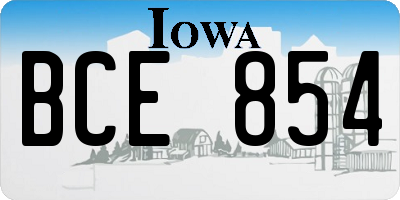 IA license plate BCE854