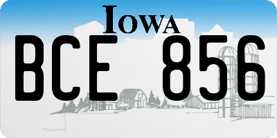 IA license plate BCE856