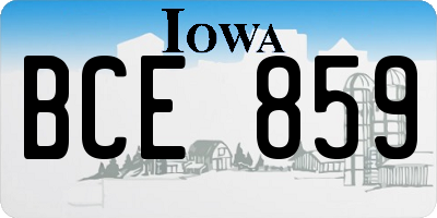 IA license plate BCE859