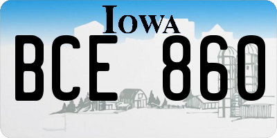 IA license plate BCE860