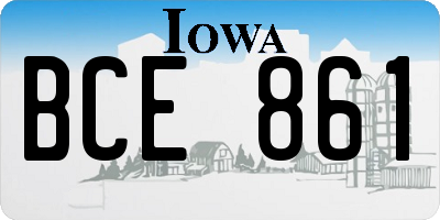 IA license plate BCE861