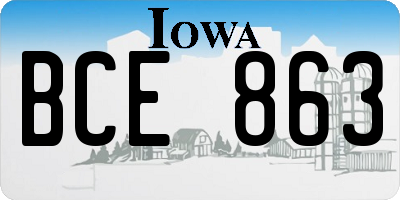 IA license plate BCE863