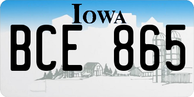 IA license plate BCE865