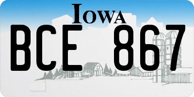 IA license plate BCE867