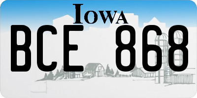IA license plate BCE868
