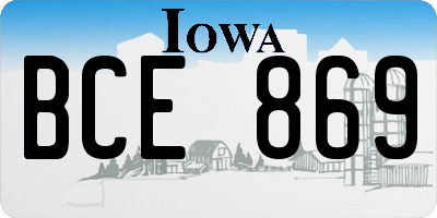 IA license plate BCE869