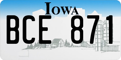 IA license plate BCE871