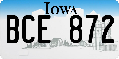 IA license plate BCE872