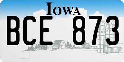 IA license plate BCE873
