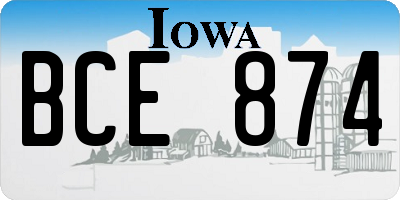 IA license plate BCE874