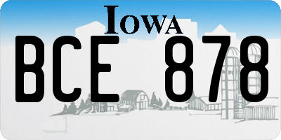 IA license plate BCE878