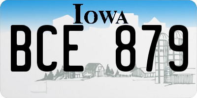 IA license plate BCE879