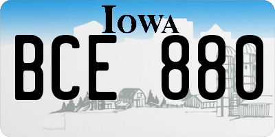 IA license plate BCE880
