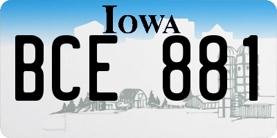 IA license plate BCE881