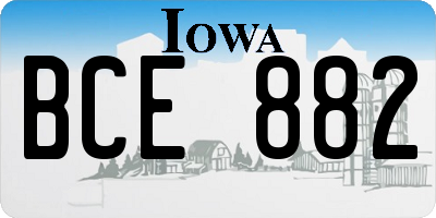 IA license plate BCE882