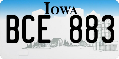 IA license plate BCE883