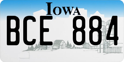 IA license plate BCE884