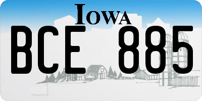 IA license plate BCE885