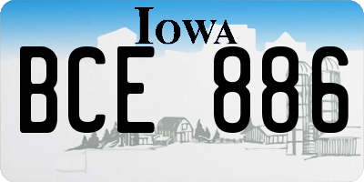 IA license plate BCE886