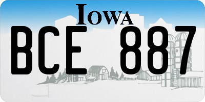 IA license plate BCE887