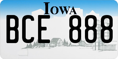 IA license plate BCE888