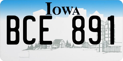 IA license plate BCE891