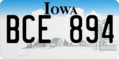 IA license plate BCE894