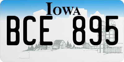 IA license plate BCE895