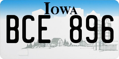 IA license plate BCE896