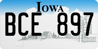 IA license plate BCE897