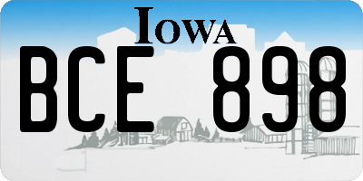 IA license plate BCE898