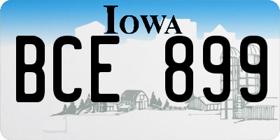 IA license plate BCE899