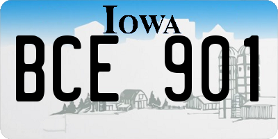 IA license plate BCE901