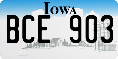 IA license plate BCE903