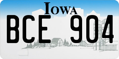 IA license plate BCE904