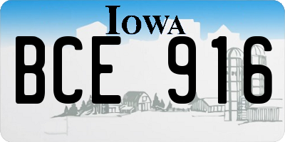 IA license plate BCE916