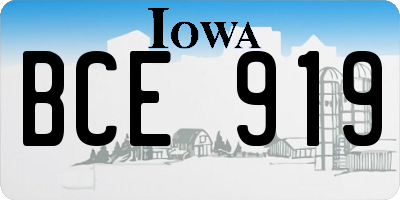 IA license plate BCE919